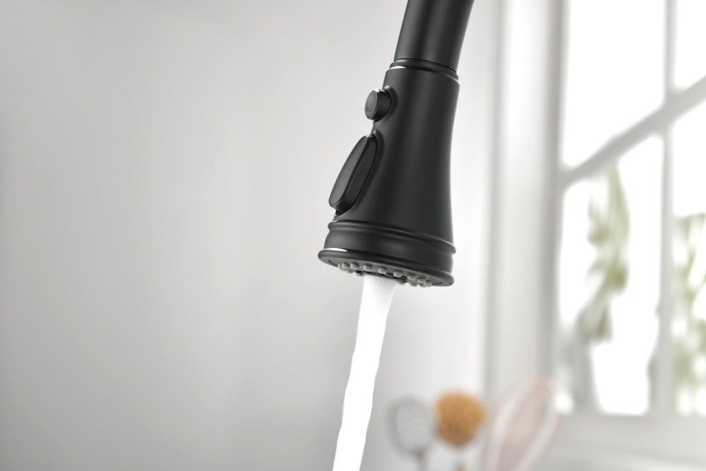 Single Handle High Arc Pull Out Kitchen Faucet,Single Level Stainless Steel Kitchen Sink Faucets with Pull Down Sprayer